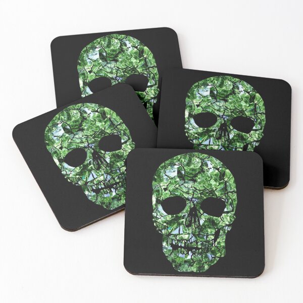 Item preview, Green broken skull head -broken glass effect gift idea designed and sold by DESIGNNOUR.