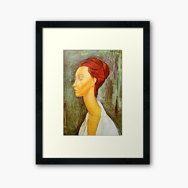 Portrait of Lunia Czechowska (1919) by Amedeo Modigliani Framed Art Print