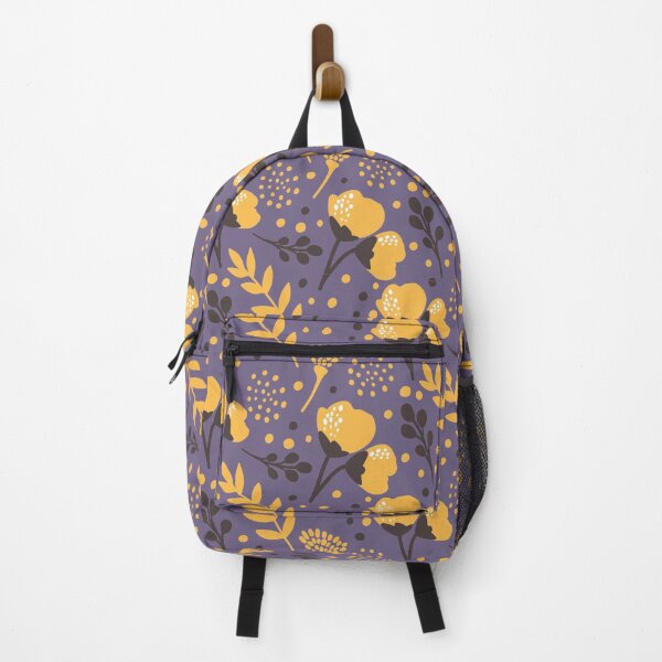 Item preview, Vines and Leaves - Yellow Flowers - Black Background - New designed and sold by Spitfire July Doodles.
