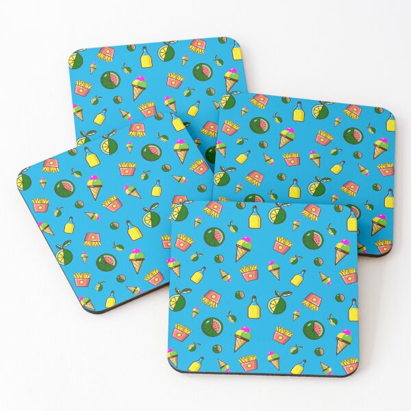 Item preview, Food seamless pattern on a blue background designed and sold by AlenserArt.
