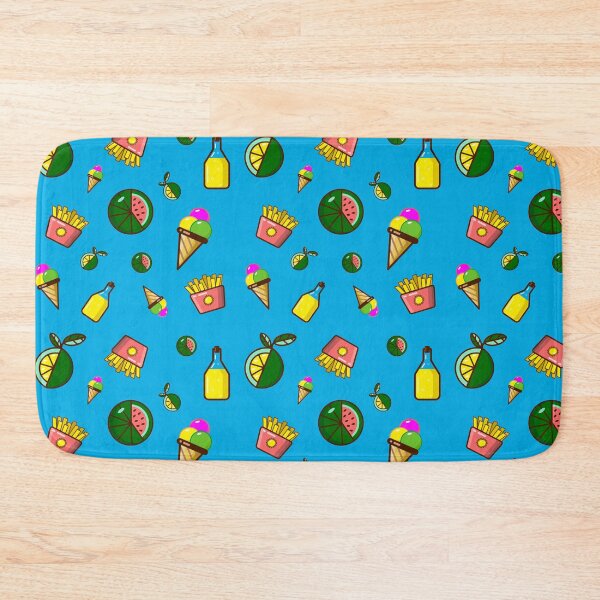 Item preview, Food seamless pattern on a blue background designed and sold by AlenserArt.