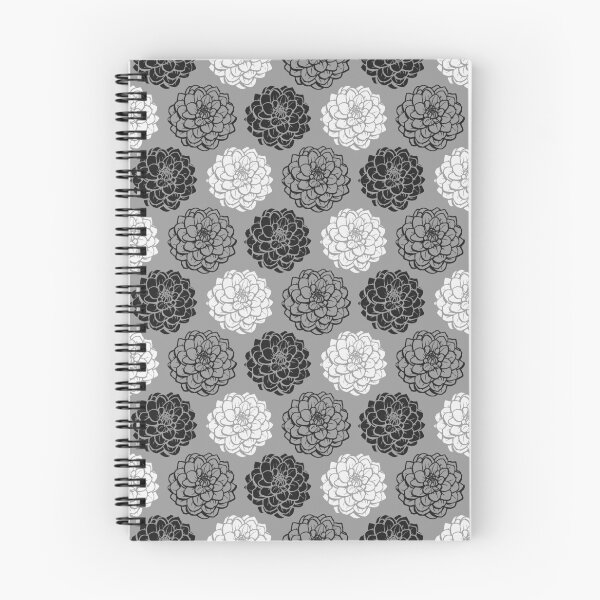 Aperçu de l'œuvre Modèle sans couture de variations de chrysanthème - noir, blanc et gris créée et vendue par Artberry.