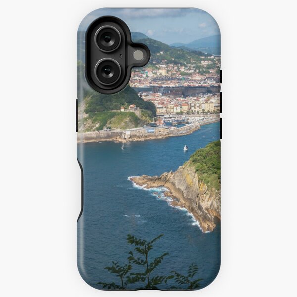 Vista previa del artículo con la obra «Vista aérea de San Sebastián y la isla de Santa Clara, Donostia, España en un hermoso día de verano.», diseñado y vendido por anytka.