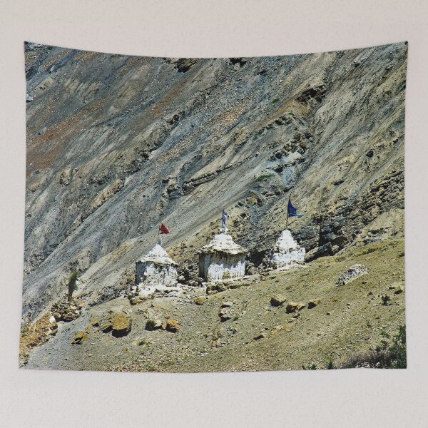 Item preview, Tibetan Buddhist Stupas Himalaya Mountains Landscape, India designed and sold by worldways.