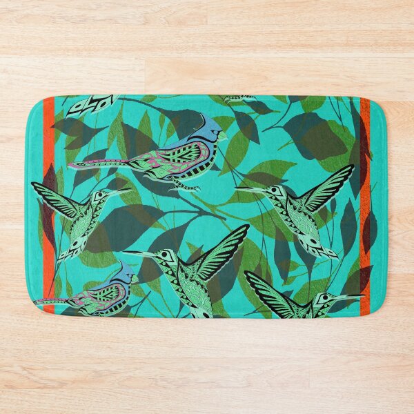 Item preview, emerald boho flower birds mockingbird mexican patterns ecopop designed and sold by jorgelebeau.