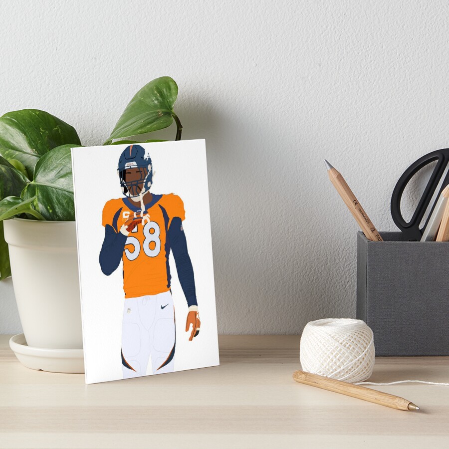 Von Miller Denver Broncos Art Greeting Card for Sale by Regan's