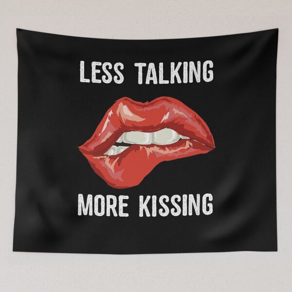 Item preview, Less Talking More Kissing Sexy Red Lips Romantic Mouth designed and sold by BornDesign.
