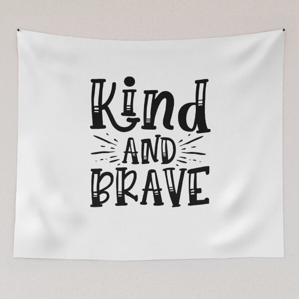 Item preview, Kind and Brave, Positive quote designed and sold by OnlyGoodVibesZ.