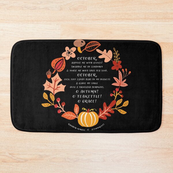 Item preview, October Ode by Rainbow Rowell - Cute Fall Botanical Illustrated Quote - None More Black Remix designed and sold by RecklessRosey.