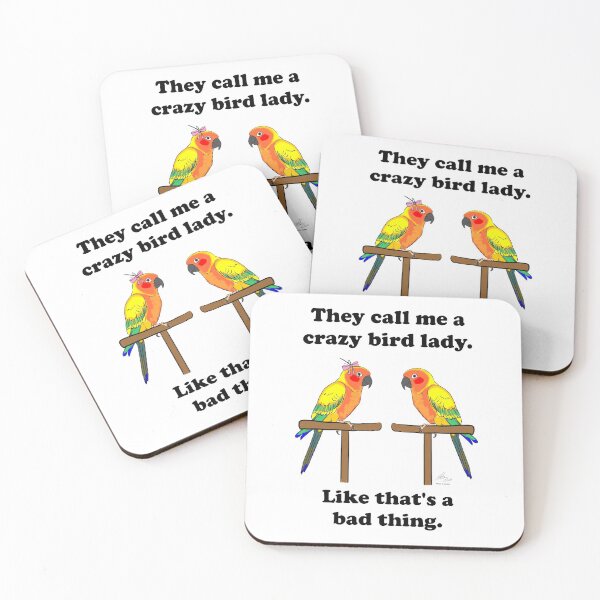 Item preview, Crazy Bird Lady with Sun Conures designed and sold by Laughing Parrot Studio.