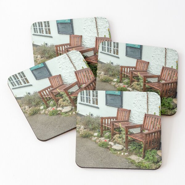 Item preview, Wooden table and matching chairs outside a white cafe in the village of Horning in the Norfolk Broads National Park designed and sold by yackers1.