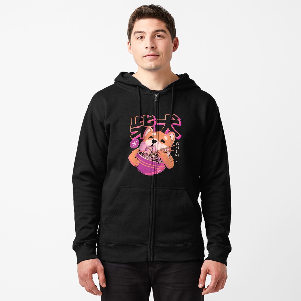 Shiba Noodles Zipped Hoodie