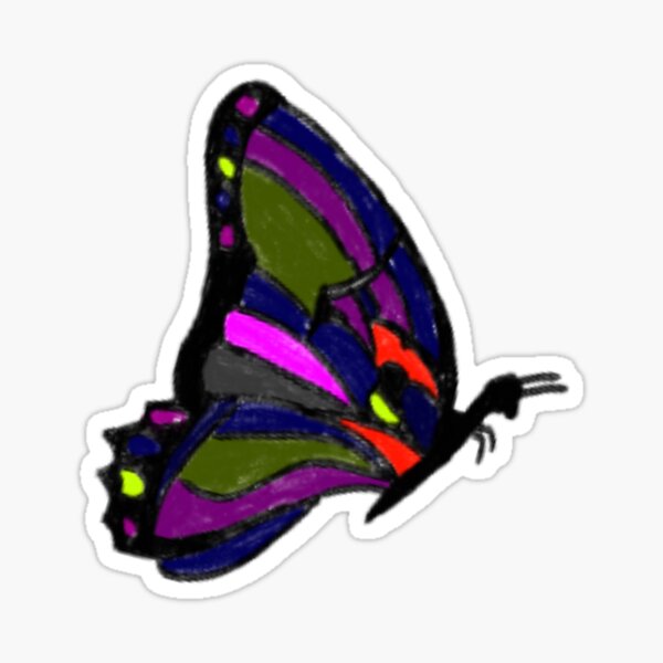 Mariposa de colores eterno viajero Pegatina
