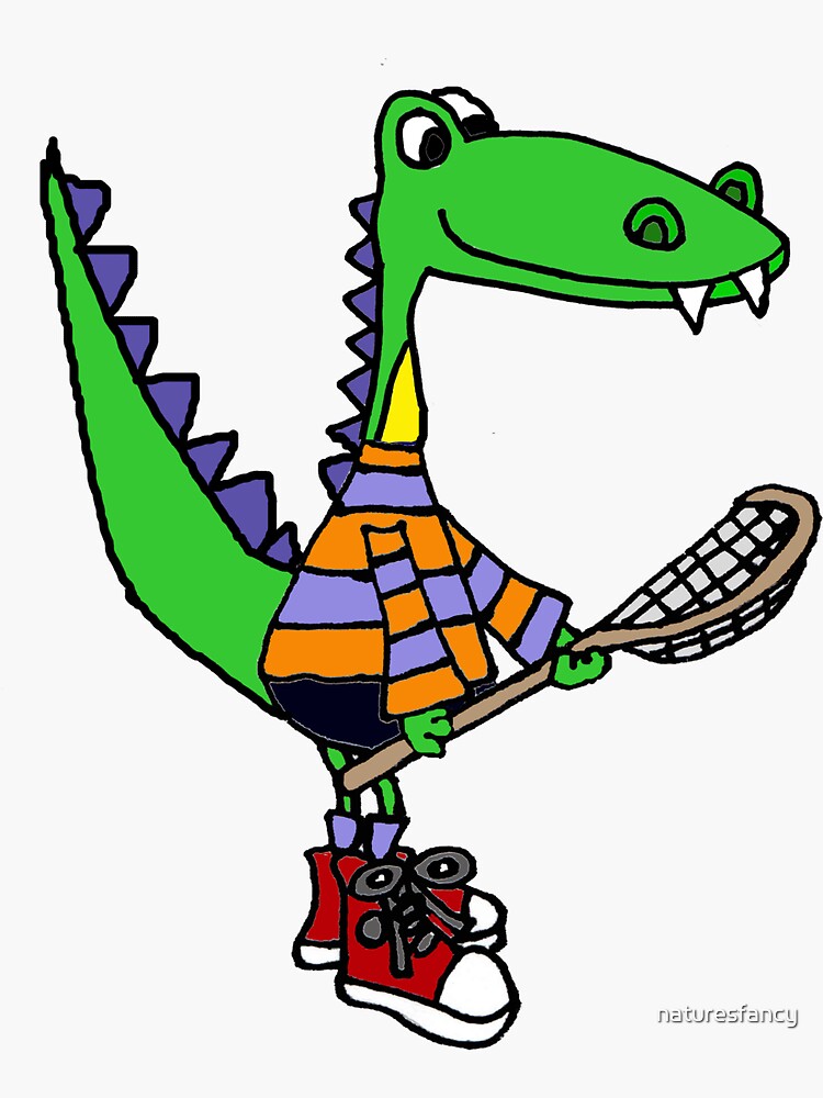 "Funny Alligator Playing Lacrosse" Sticker for Sale by naturesfancy