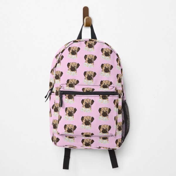 Item preview, pug with flowers designed and sold by NinaBetterNot.