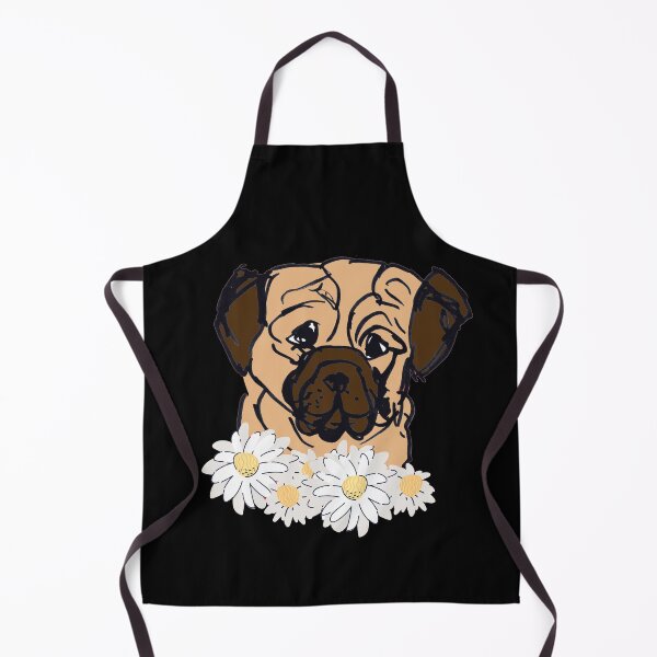 Item preview, pug with flowers designed and sold by NinaBetterNot.