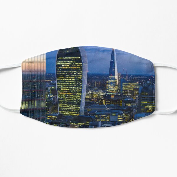 Flying over both the Shard and the Sky Garden Flat Mask