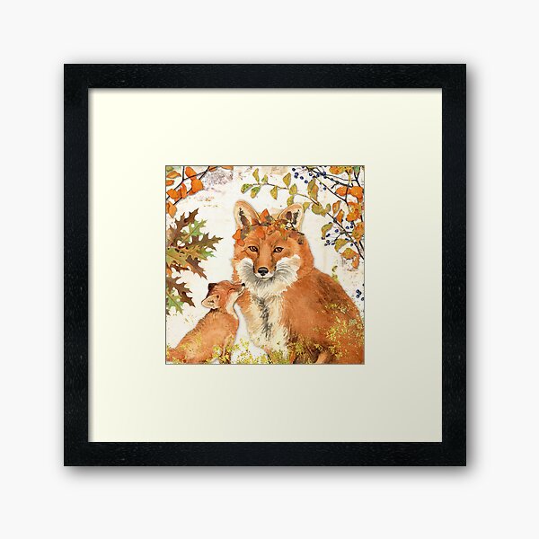 Fall Fox Framed Art Print
