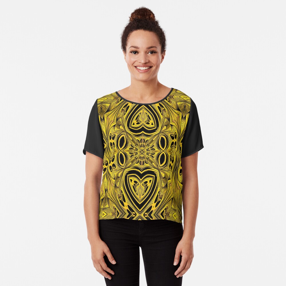 Golden Gratings (2) Chiffon Top