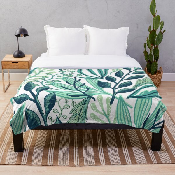 Item preview, Blue Green Boho Floral Spring Meadow Pattern Art designed and sold by TriadArtDesign.