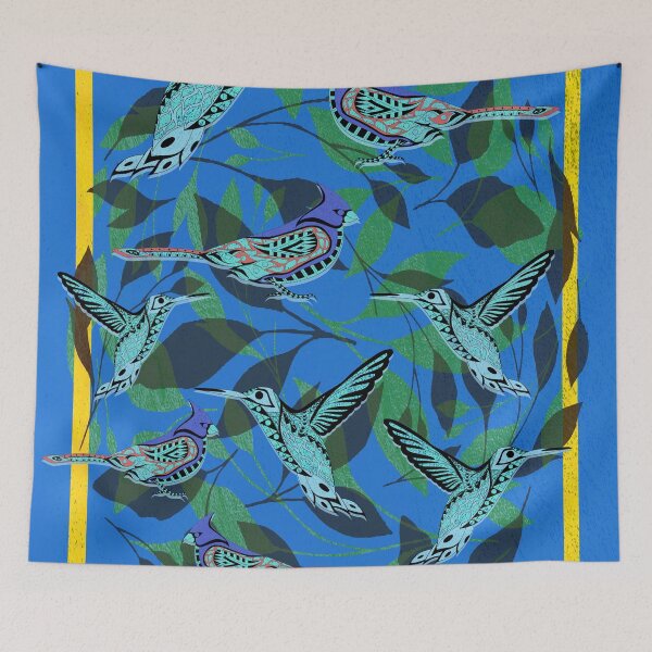 Item preview, leaves and flowers birds mockingbird mexican patterns ecopop designed and sold by jorgelebeau.