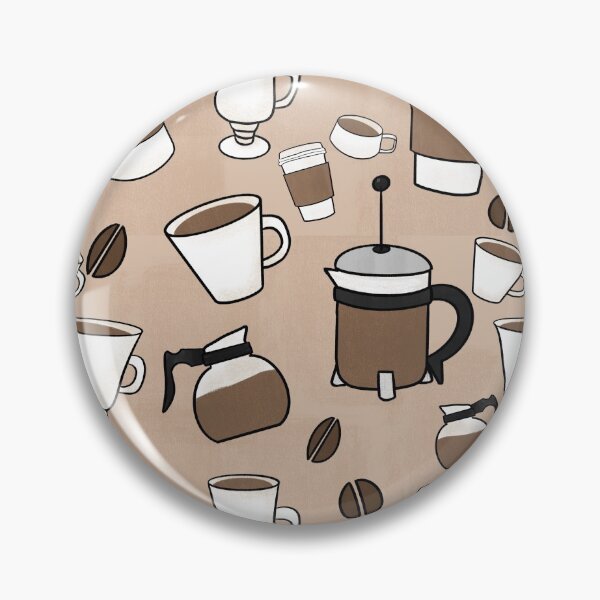 Item preview, Coffee cups, beans, and carafes pattern designed and sold by CoffeePandaArt.
