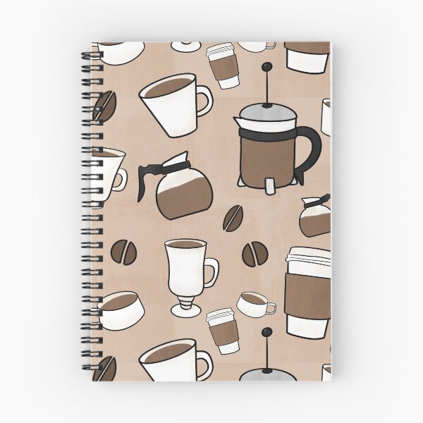Item preview, Coffee cups, beans, and carafes pattern designed and sold by CoffeePandaArt.