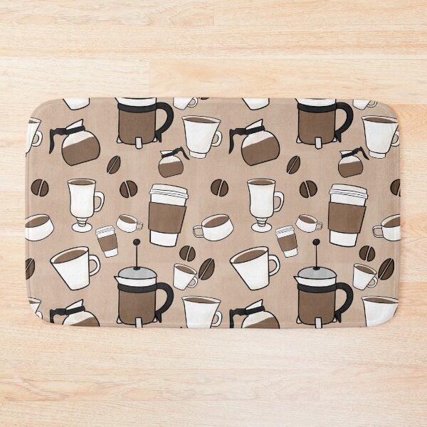 Item preview, Coffee cups, beans, and carafes pattern designed and sold by CoffeePandaArt.