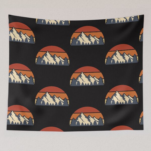 Item preview, Sunset Vintage Retro Mountains Trees  designed and sold by FazCreations.