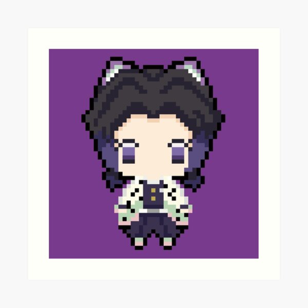 Kimetsu No Yaiba Demon Slayer Shinobu Kocho Pixel Art Art Print By Travelgorgor Redbubble