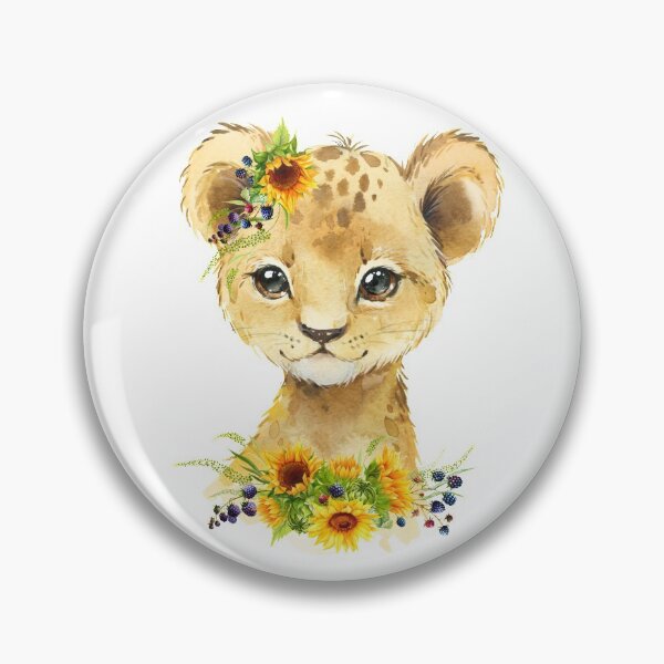 Item preview, Lion Cub with Yellow Floral Sunflowers  designed and sold by Paulele.