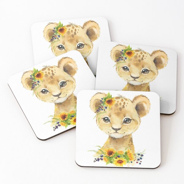 Item preview, Lion Cub with Yellow Floral Sunflowers  designed and sold by Paulele.