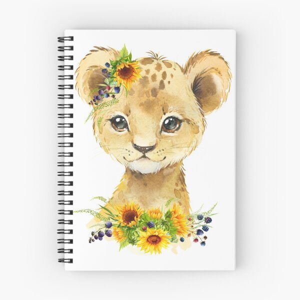 Item preview, Lion Cub with Yellow Floral Sunflowers  designed and sold by Paulele.