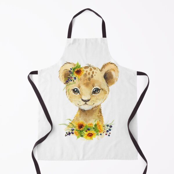 Item preview, Lion Cub with Yellow Floral Sunflowers designed and sold by Paulele.