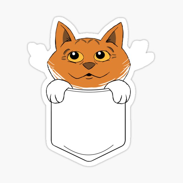 Cuddly Kitten Sitting in Shirt Pocket Sticker