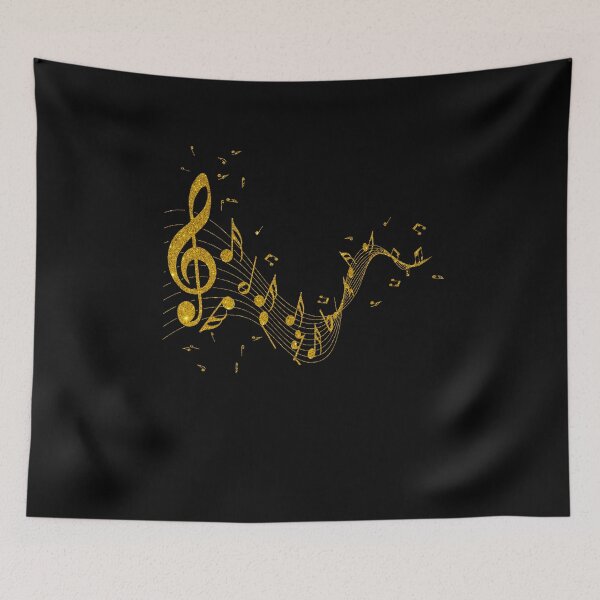 Item preview, Notes In Gold With Beautiful Clef Gift designed and sold by melomedia.