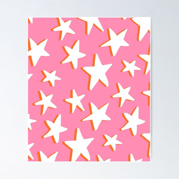Item preview, Pink and Orange Star Celestial Pattern  designed and sold by OneThreeSix.