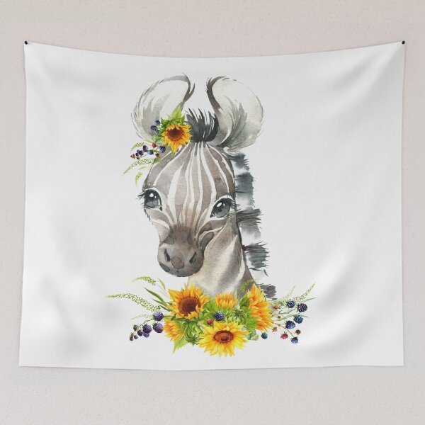 Item preview, Zebra Foal with Yellow Floral Sunflowers  designed and sold by Paulele.