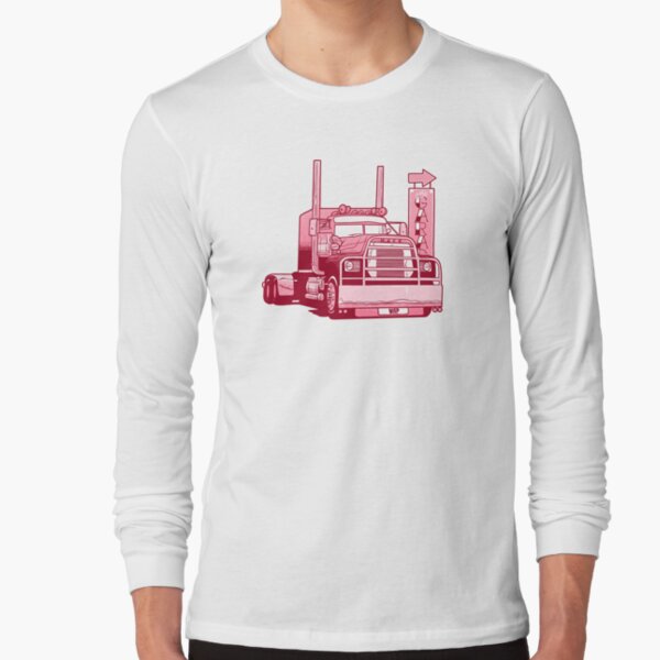 Big Mack Truck Right In This Little Garage Sticker | Pink Long Sleeve T-Shirt