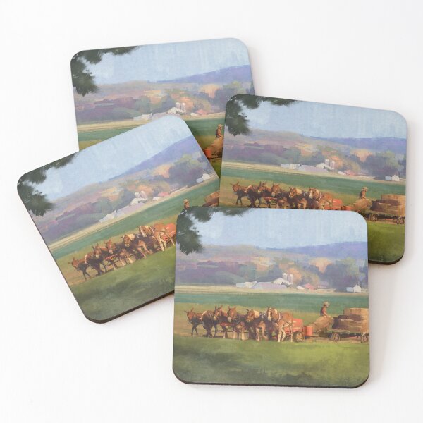 Item preview, Amish Farmer Baling Hay with Team of Horses designed and sold by Dan Phyillaier.