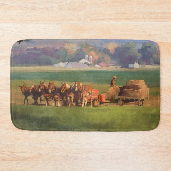 Item preview, Amish Farmer Baling Hay with Team of Horses designed and sold by Dan Phyillaier.