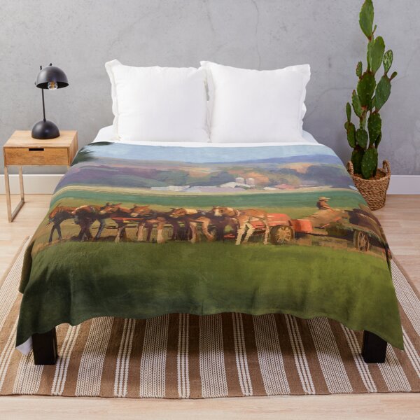 Item preview, Amish Farmer Baling Hay with Team of Horses designed and sold by Dan Phyillaier.