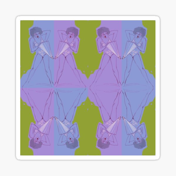 Color Block series: Opening Her Umbrella Sticker