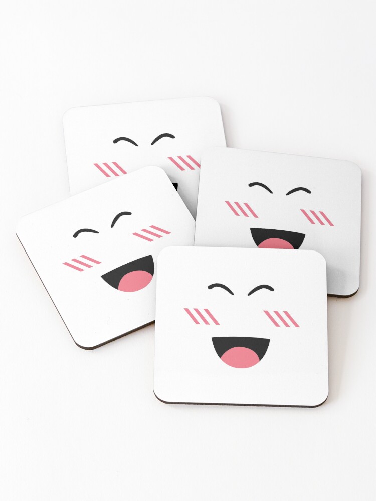 Super Super Happy Face Roblox Coasters Set Of 4 By T Shirt Designs Redbubble - happy wink face roblox