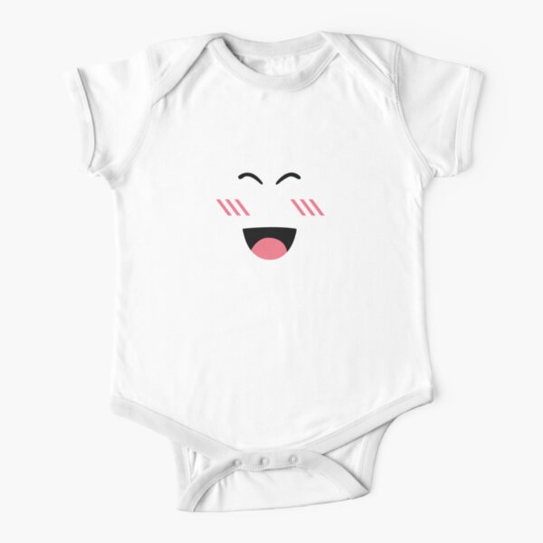 Happy Noob Short Sleeve Baby One Piece Redbubble - sophisticated spectacles roblox super happy face roblox face