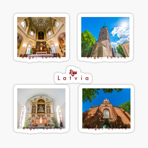 Item preview, Riga Latvia Stickers or Magnets Souvenirs Pack of 4 by TonyRockets designed and sold by TonyRockets.