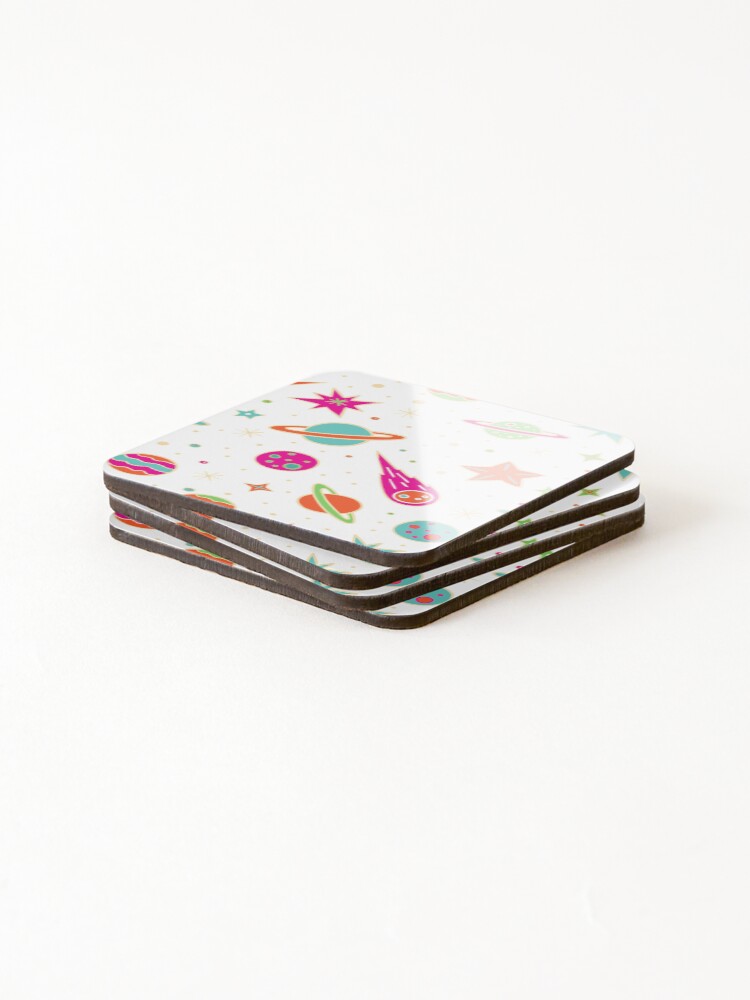 Thumbnail 4 of 5, Coasters (Set of 4), Space pattern designed and sold by ExploreStore.