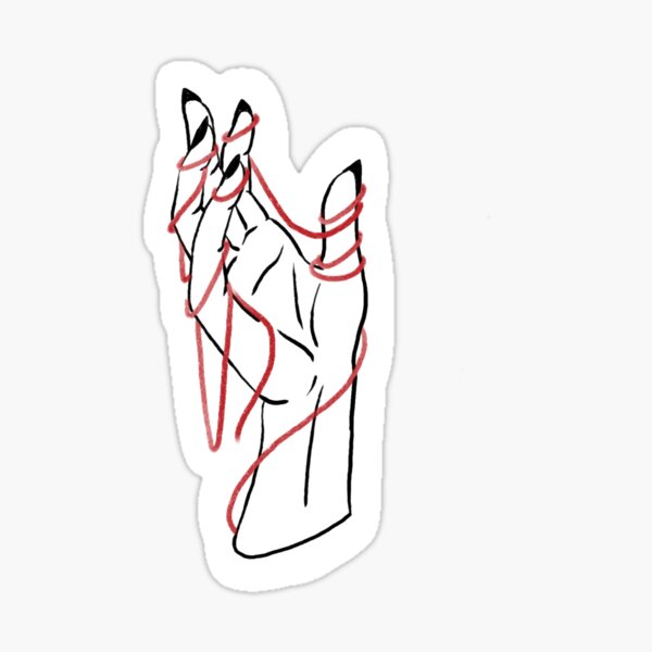 "red string of fate" Sticker for Sale by NaomieDraws Redbubble