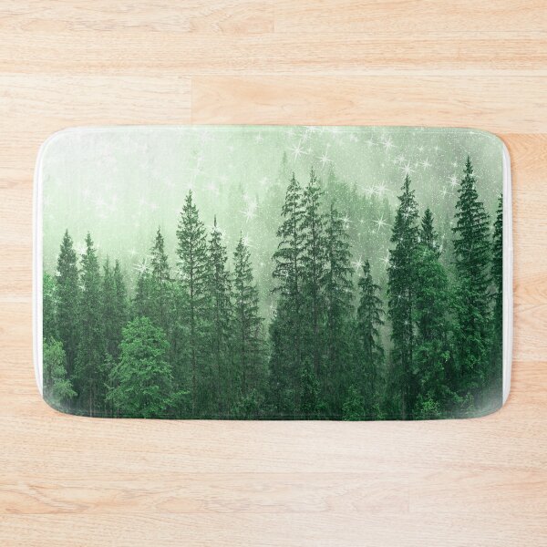 Item preview, Foggy Green Forest Landscape and Pine cones Autumn Fall Pattern Nature Trees Wood designed and sold by Jolly-Yosei.