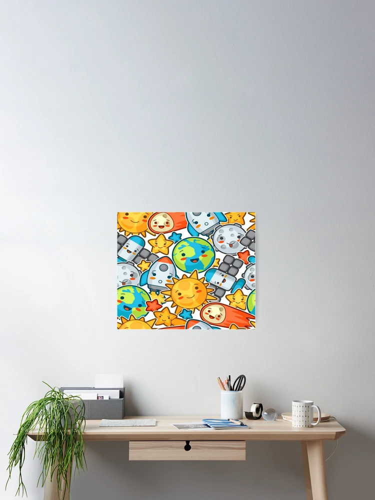 Thumbnail 2 of 3, Poster, Space pattern designed and sold by ExploreStore.